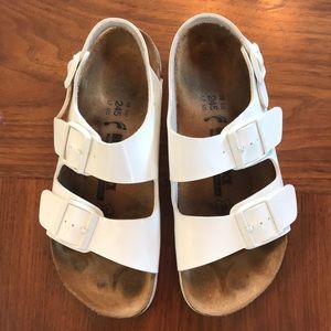 White patent birkenstocks size 38
